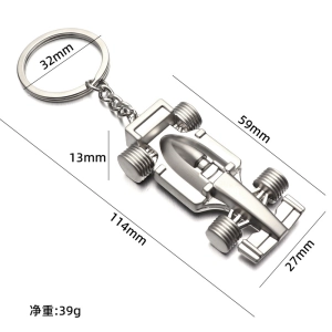 Llavero Metalico 3D en forma de Carro Formula 1 , 59 x 27 mm