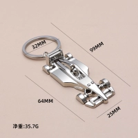 Llavero Metalico 3D en forma de Carro Formula 1 , 64 x 25 mm