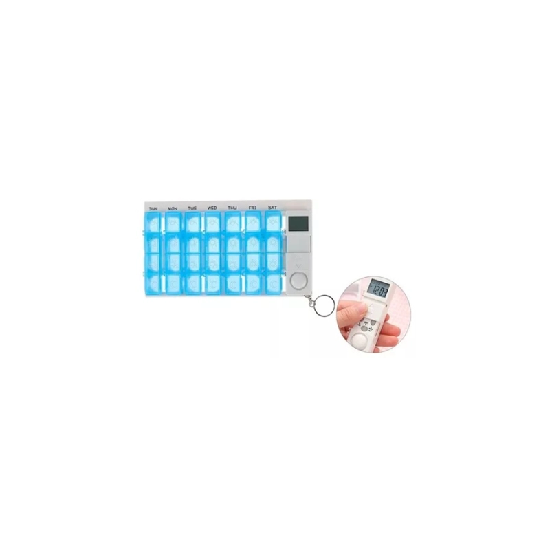 Dispensador de Pastillas con Timer, en PP,  tamaño 11.5 x 20 cmts,