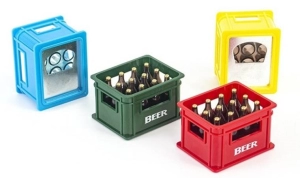 Destapador en forma de Caja de Cervezas,  ABS + Metal, 5.9 x 4.6 x 3.7 cmt