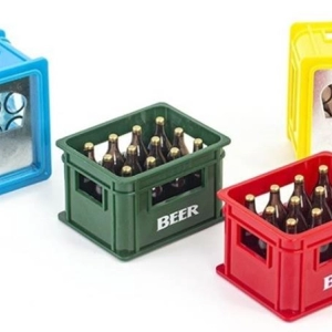 Destapador en forma de Caja de Cervezas,  ABS + Metal, 5.9 x 4.6 x 3.7 cmt