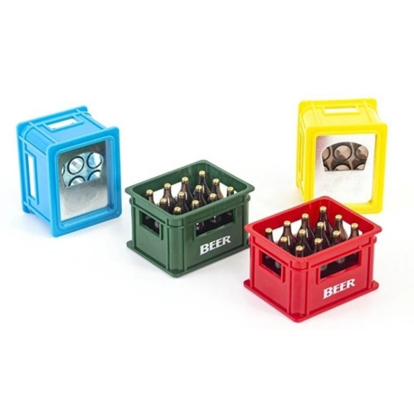 Destapador en forma de Caja de Cervezas, ABS + Metal, 5.9 x 4.6 x 3.7 cmt