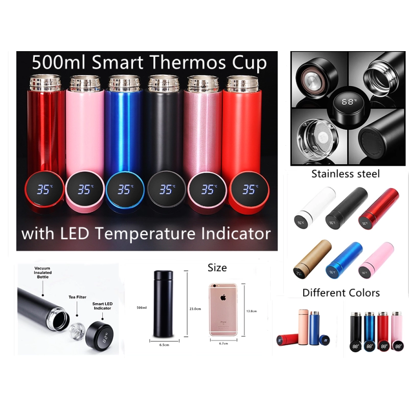 Termo Metalico de 500 ml con indicador LED de Temperatura