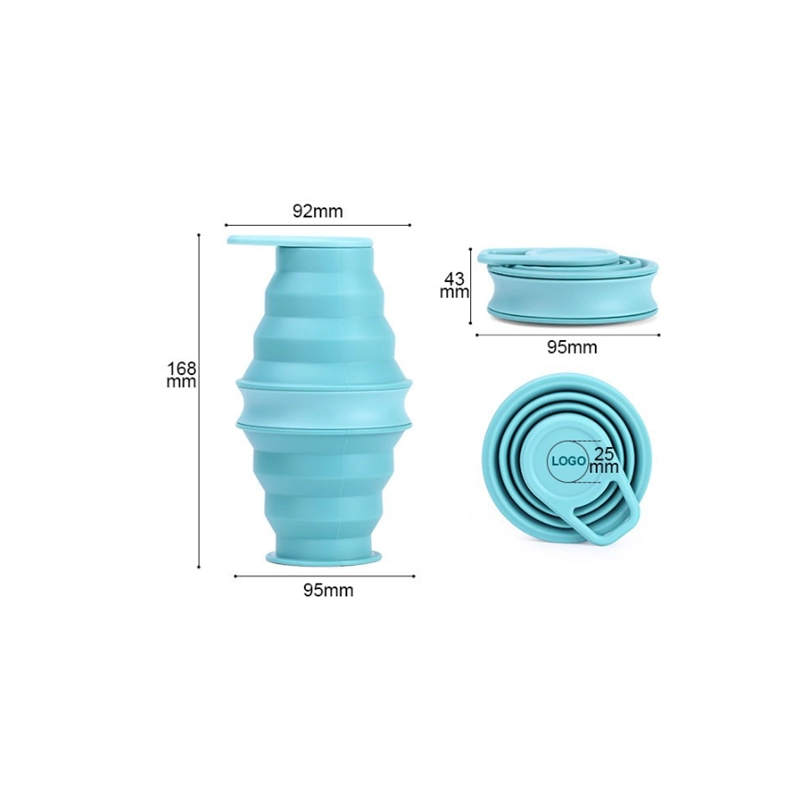 Botella de Agua Colapsible, de 500 ml, en PP + Silicona