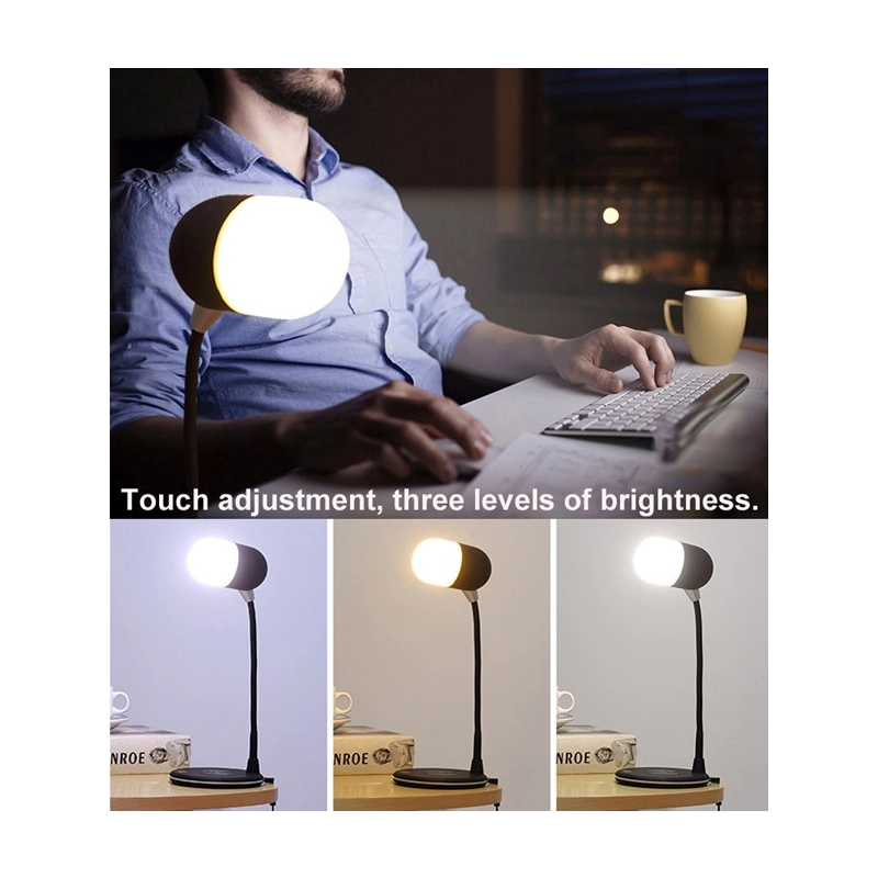 Lampara LED 3 en 1, con Parlante BT y Cargador Inalambrico, 12 x 32 cmts