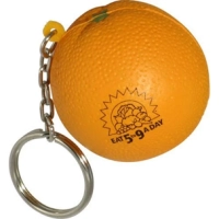 Llavero Antistress,  elaborado en PU, en forma de Naranja