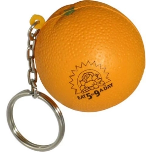 Llavero Antistress,  elaborado en PU, en forma de Naranja