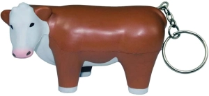 Llavero Antistress,  elaborado en PU, en forma de Vaca
