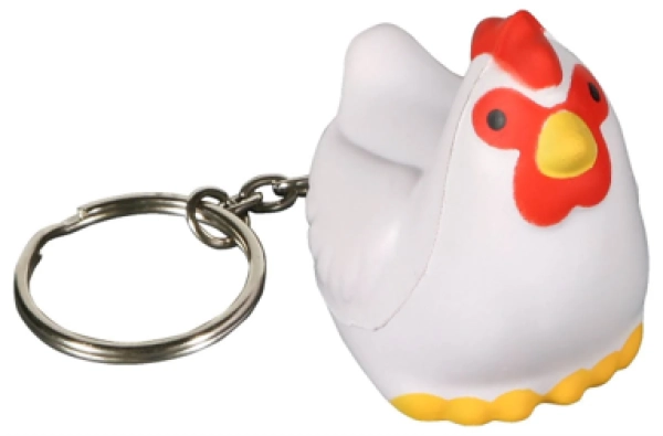 Llavero Antistress,  elaborado en PU, en forma de Gallina