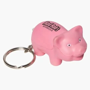 Llavero Antistress,  elaborado en PU, en forma de Cerdito