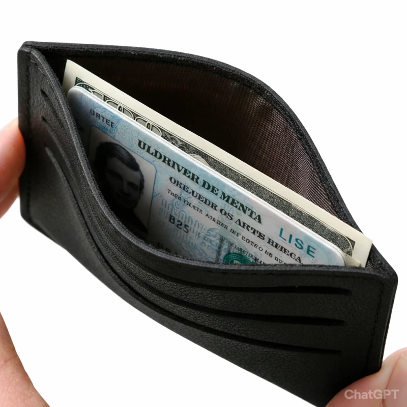 Billetera Porta Tarjetas Watson, en cuerina, con 3 bolsillos c/cara, 10.7x8.5 cm