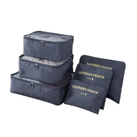 Set Royal de 6 Bolsas Organizadoras para Viaje en poliester con cierre