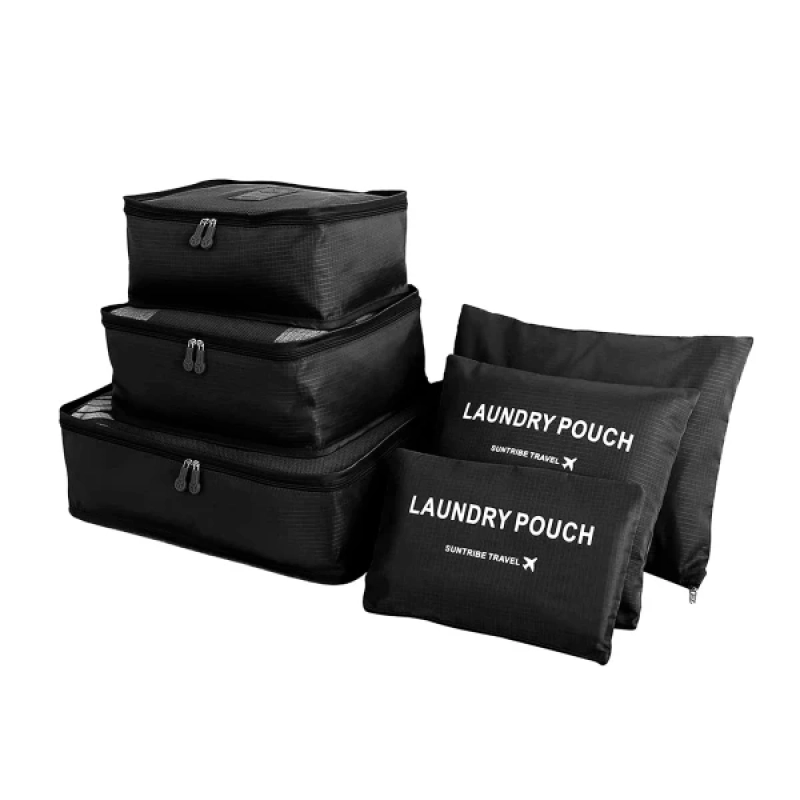 Set Royal de 6 Bolsas Organizadoras para Viaje en poliester con cierre
