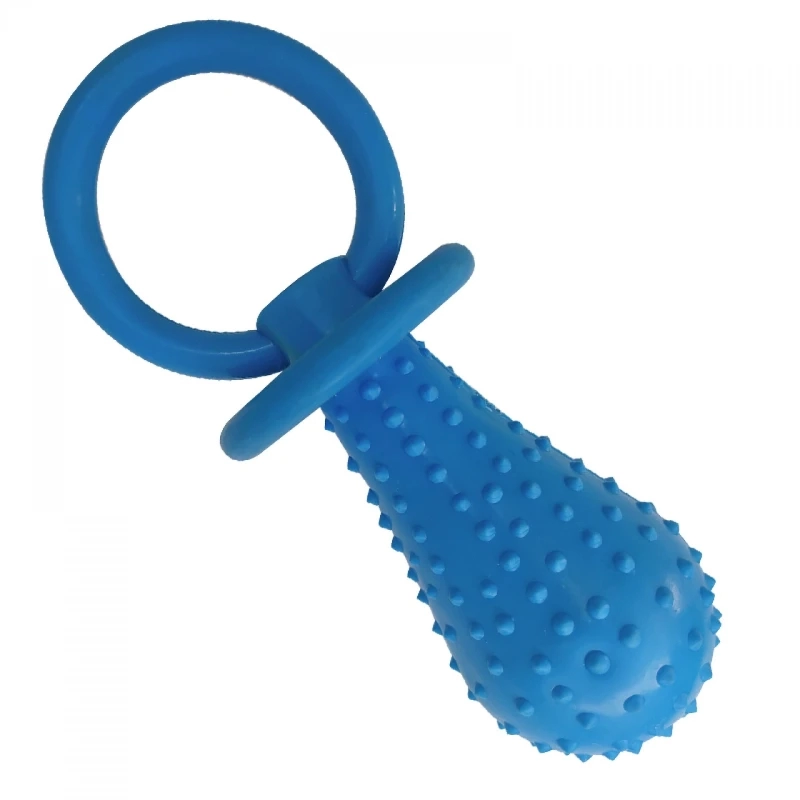 Chupo Lassie, para mascotas, en caucho, con abertura para comida, 15x5 cm