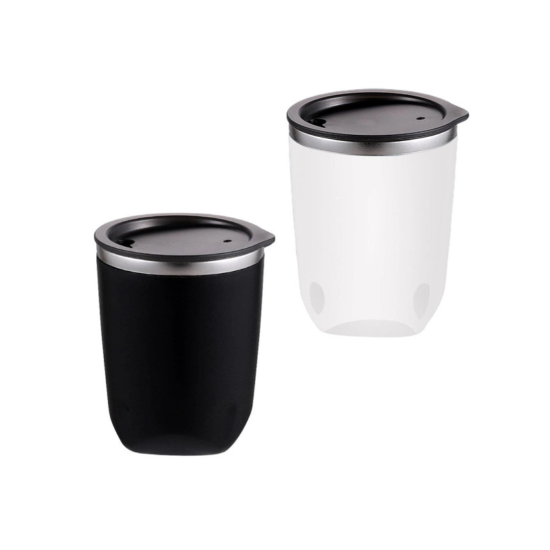 Mug Paix, de 300 ml, doble pared de PP y Acero inox., de 10.5 x 8 cmts