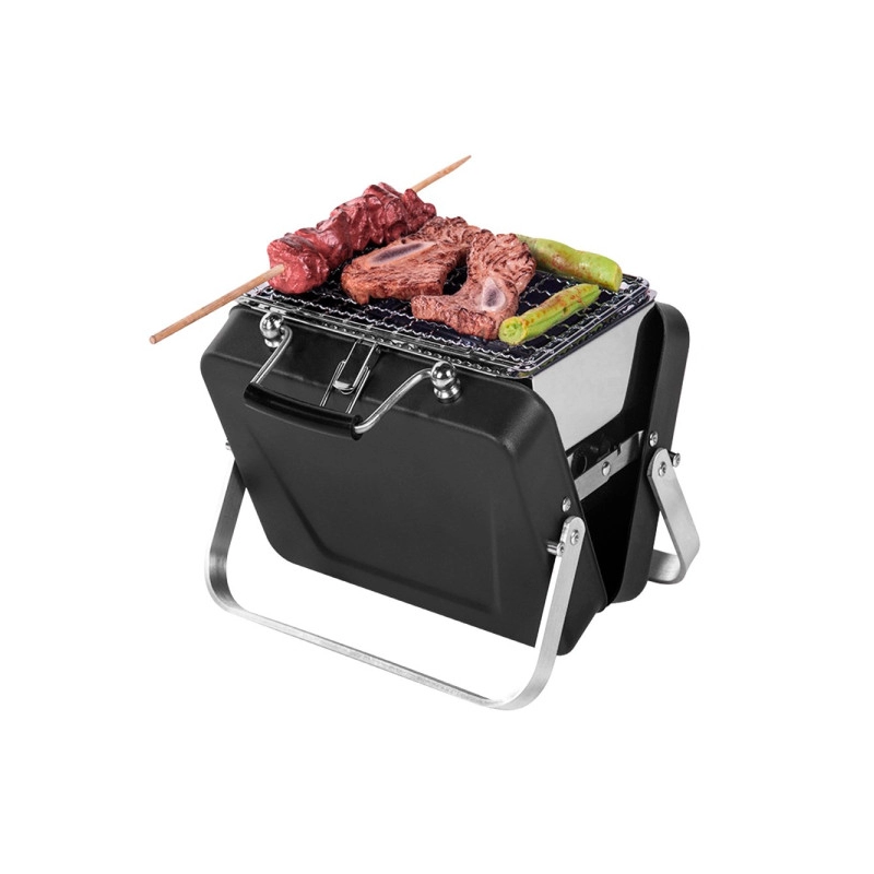 Set BBQ Bacon, tipo maletin, con parrilla, en acero inox, de 18.5 x 14 x 6 cmts