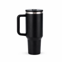 Mug con Manija de 1200 ml, en acero inox doble con pitillo, de 26 x 7.8 cmts