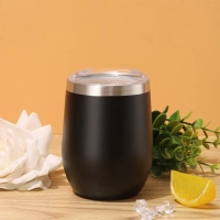 Mug Dominica 350 ml, doble pared acero inox, tapa cierre presion, 12 x 6.8 cm