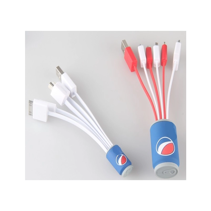 Cable Multiconector x 3 en PVC 3D en diseño personalizado de botella