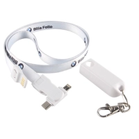 Cinta Lanyard con Conectores 3 en 1 y llavero, de 90 x 1.25 cmts