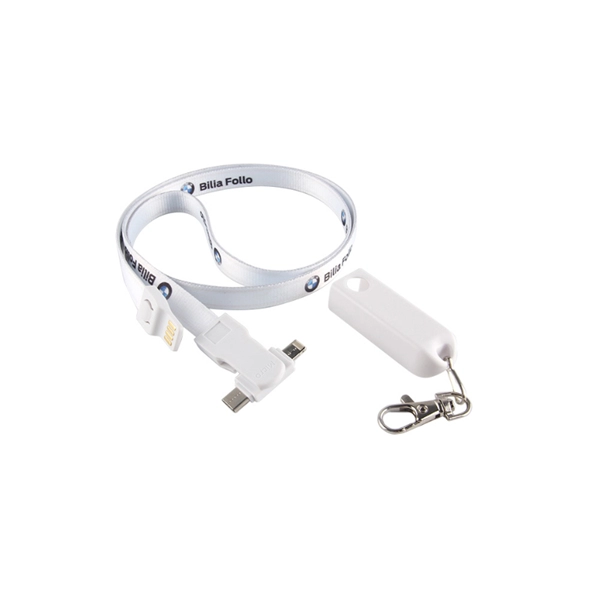Cinta Lanyard con Conectores 3 en 1 y llavero, de 90 x 1.25 cmts