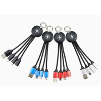 Multicable Cargador x 3, con logo en LED, 16 cmts de largo