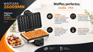 Wafflera estilo belga, dulces o salados