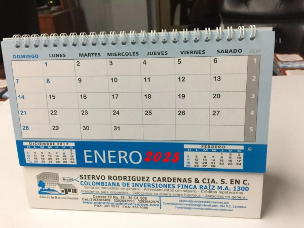 Calendario de Escritorio Fargo, 17 x 13 cmts