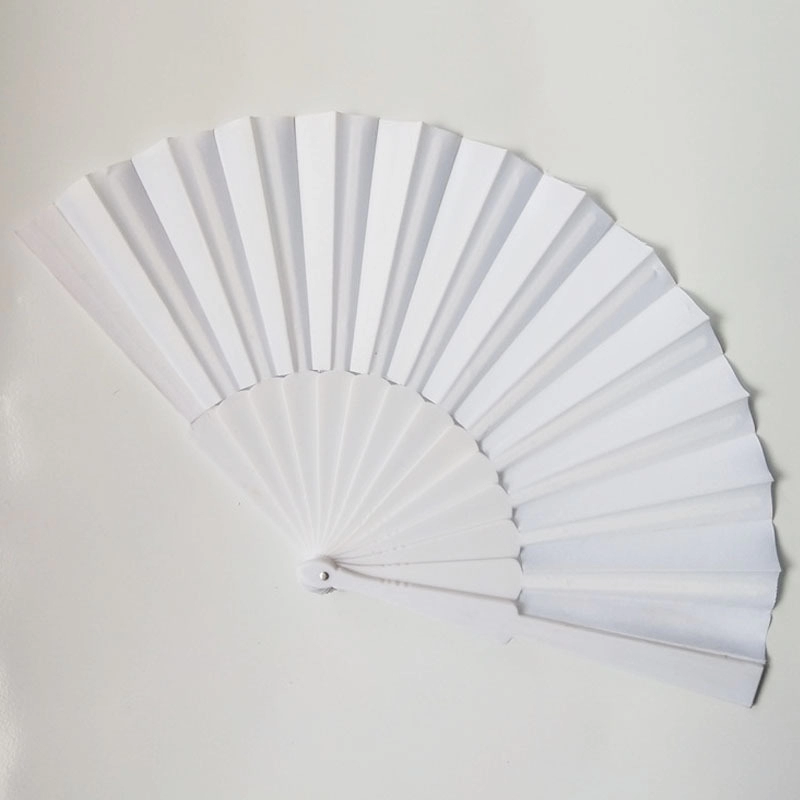 Ventilador o Abanico Manual, en plastico + poliester algodon, de 23 x 3.5 cm