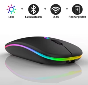 Mouse Inalambrico Bluetooth + 2.4G optical wireless, 112 x 58 x 25 mm