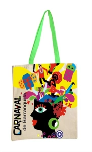 Bolso Rumbero, para Carnaval, en Kambral, 35 x 40 cmts, doble manija, sublimado