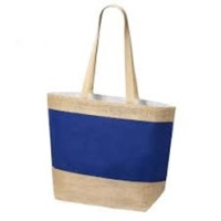 Bolso Playero Hawaii, en Yute y Lona, con forro y bolsillo interno, 40x30x10