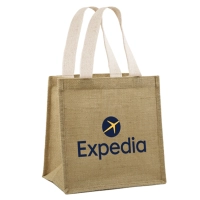 Bolso Tokio, en Yute, con reatas en algodon, 30 x 30 x 12 cmts, bolsillo interno