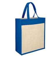 Bolso Osaka, en lona combinada con Yute, 46 x 40 x 12 cmts, bolsillo interno