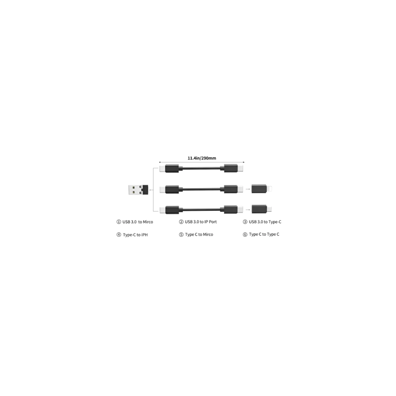 Multiconector 7 en 1, en estuche para guardar en ABS, 8 x 7 x 1 cmts