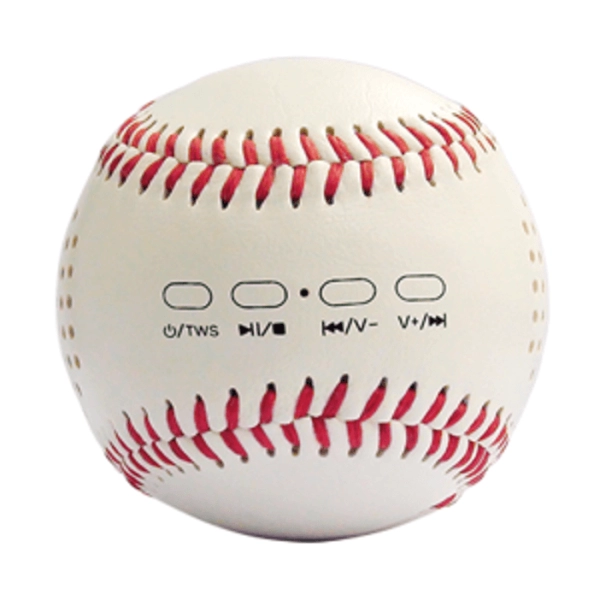 Parlante Bluetooth en ABS en forma de pelota de beisbol, 7.2 x 7.2 cmts