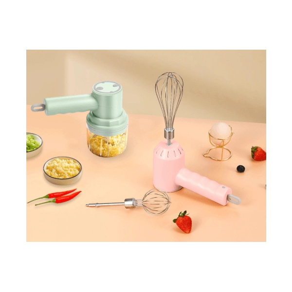 2 en 1, Picador Electronico de Ajo y Batidor de Huevos, 250 ml, USB recargable