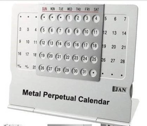 Calendario Perpetuo metalico, para escritorio