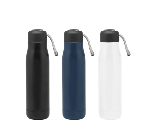 Botella Doble Pared en Acero, de 500 ml, con manija, de 25.5 x 7 cmts,