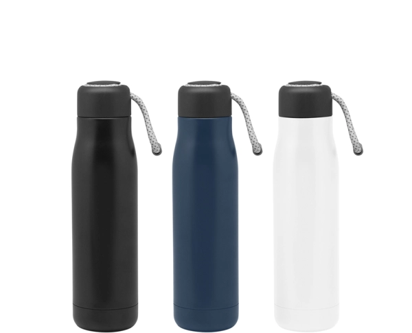 Botella Doble Pared en Acero, de 500 ml, con manija, de 25.5 x 7 cmts,