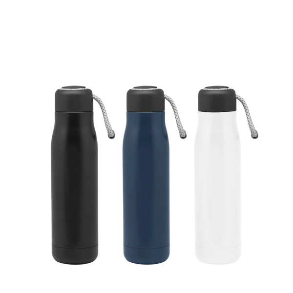Botella Doble Pared en Acero, de 500 ml, con manija, de 25.5 x 7 cmts,