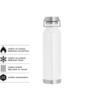 Botella en Acero, 650 ml, tamaño 7.3 x 26 cmts, con aislamiento termico