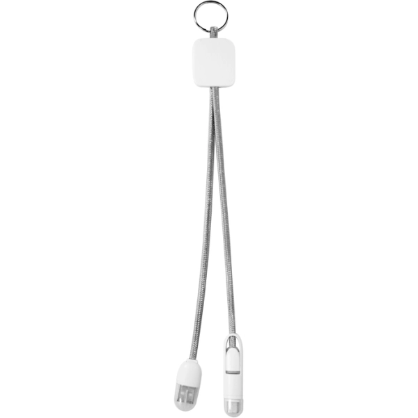 Cable Cargador para Celular x 2, con llavero, tamaño 26.5 cmts