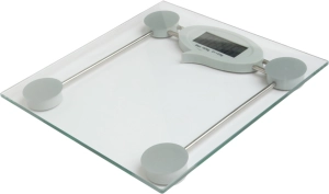 Bascula de Vidrio con Pantalla LCD, tamaño 28 x 29 cmts