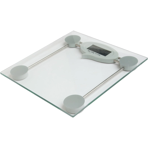 Bascula de Vidrio con Pantalla LCD, tamaño 28 x 29 cmts