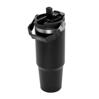 Mug Termico 880 ml, doble pared, sellado al vacio con pitillo,  10.5 x 24 cm