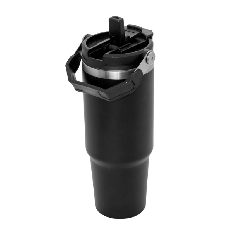 Mug Termico 880 ml, doble pared, sellado al vacio con pitillo,  10.5 x 24 cm