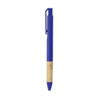 Boligrafo plastico retractil con agarre de bambu, de 14.3 cmts