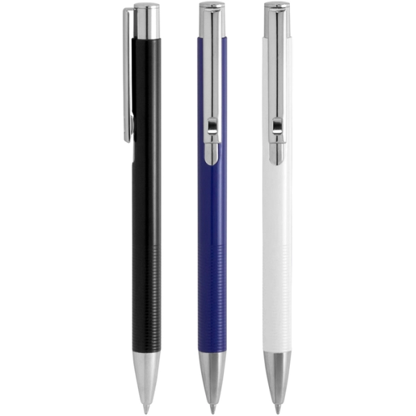 Boligrafo metalico retractil, acabado mate, de 13.7 cmts