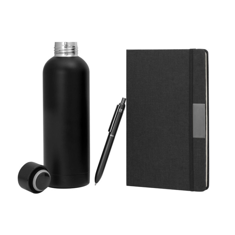 Set Ejecutivo 3 piezas, Boligrafo, Agenda y Termo, en caja de regalo